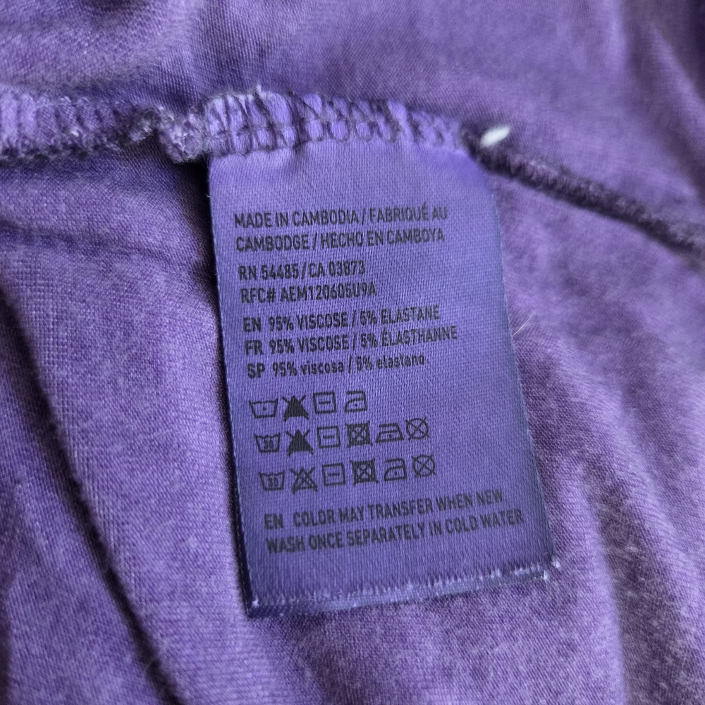 American Eagle Outfitters Purple Long Sleeve V-Neck Top - Picture 4 of 4